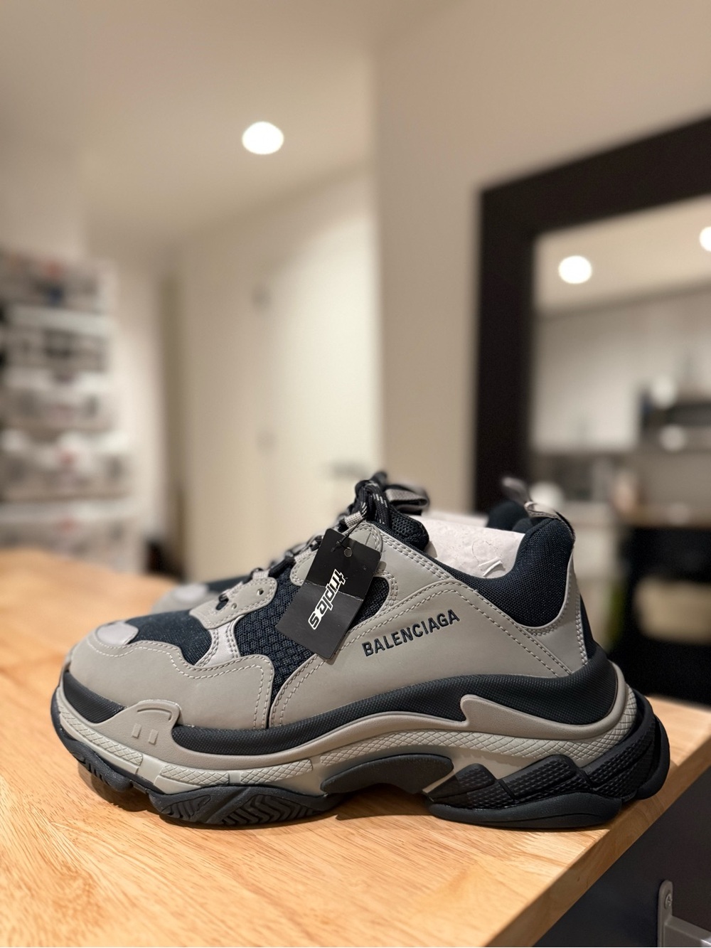 Balenciaga Men's Triple S Sneaker - Gray and Black